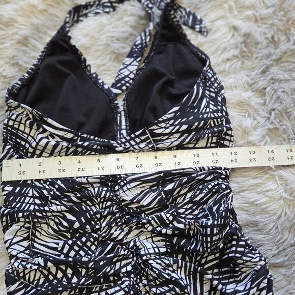 Jordan Taylor ONE-PIECE BATHING SUIT, black and white size 8 - Picture 8 of 8